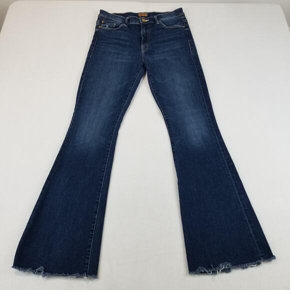 Mother The Weekender Fray Jeans Womens 29 Blue Flare Stretch Denim Mid Rise - Picture 12 of 12